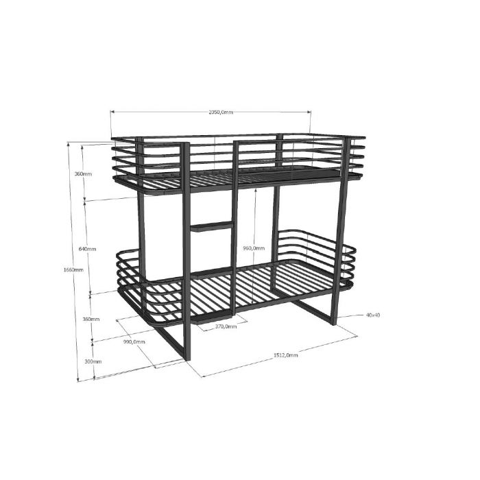 Oscar Bunkbed - Black PICK UP ONLY FROM OUR WAREHOUSE ONLY with £150 off send own courier by Vipack - Learning Bugs UK