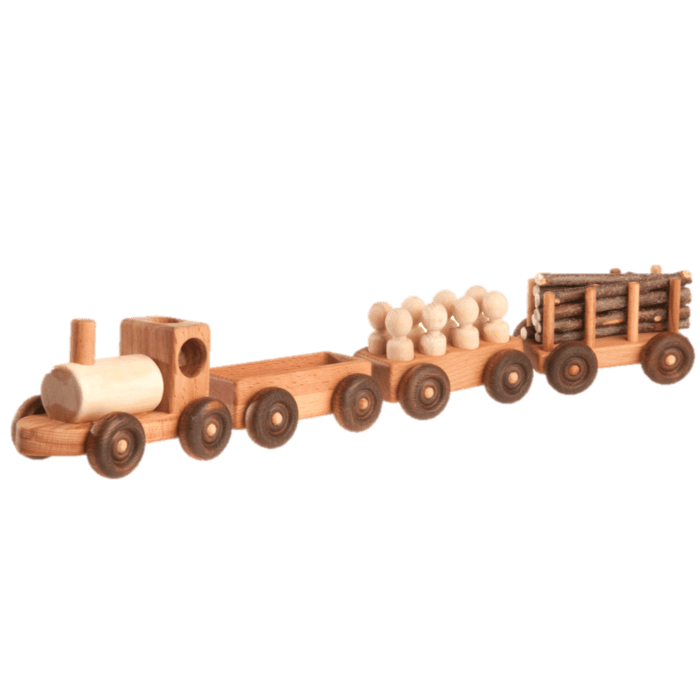 Poppy Baby Co - Handmade Wooden Toy Train Set by Poppy Baby Co - Learning Bugs UK
