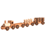 Poppy Baby Co - Handmade Wooden Toy Train Set by Poppy Baby Co - Learning Bugs UK