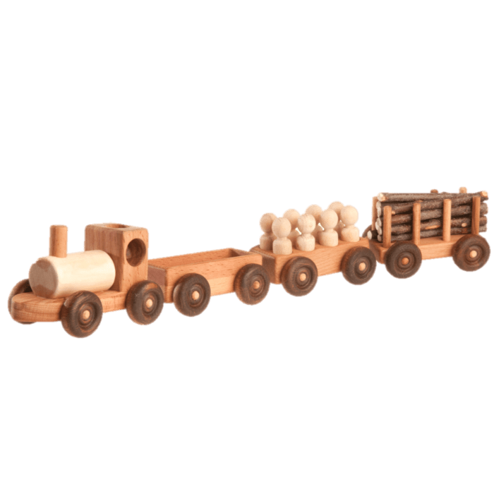 Handmade Wooden Toy Train Set