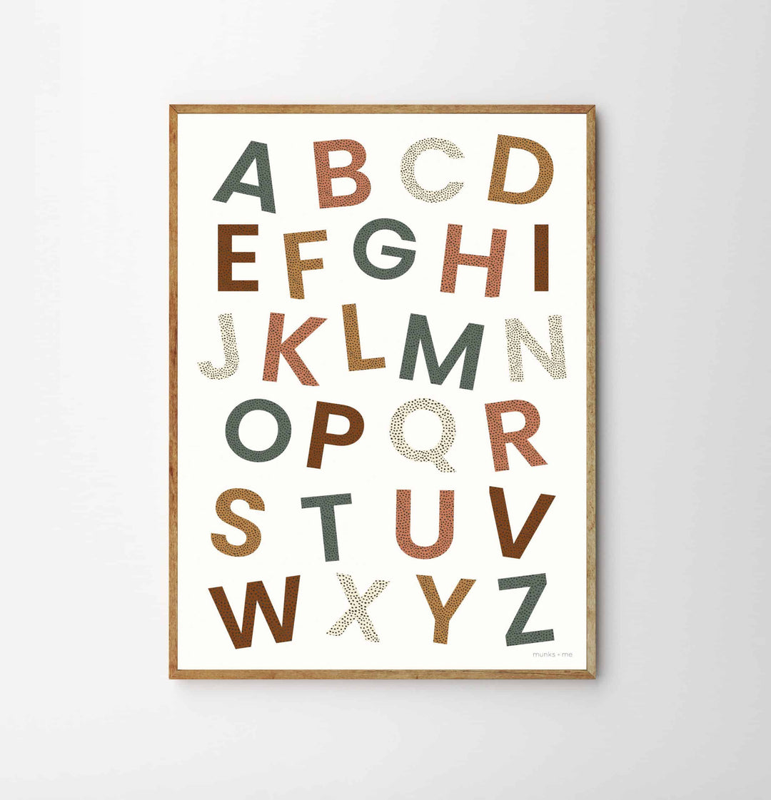 Munks + Me Alphabet Kids Poster