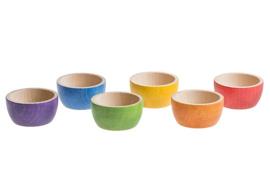 Grapat Colourful Wooden Bowls - Set of 6 by Grapat - Learning Bugs UK