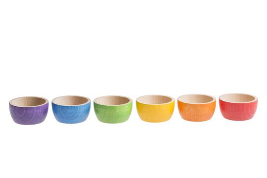 Grapat Colourful Wooden Bowls - Set of 6 by Grapat - Learning Bugs UK