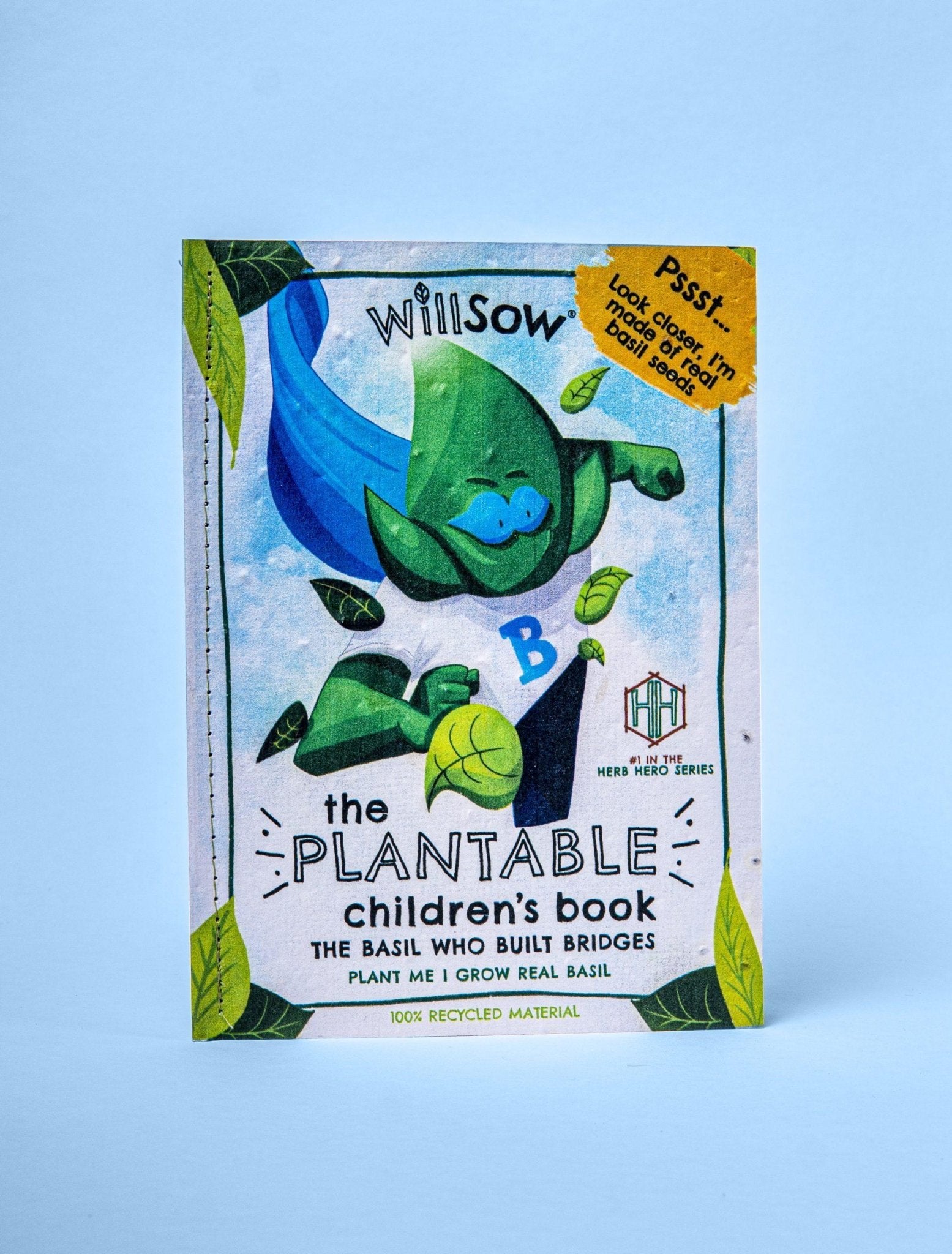 Willsow Children's Plantable Book - The Basil Who Built Bridges - Grow-Your-Own Basil Eco Storybook by Willsow