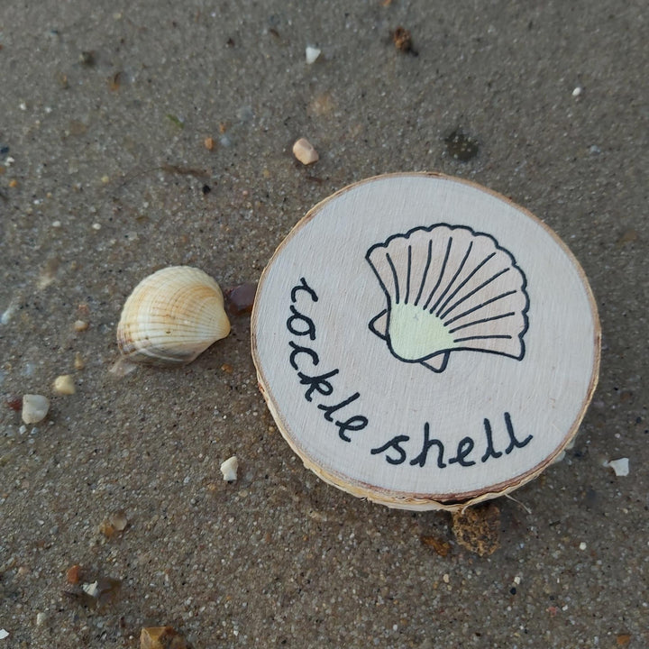 Green Earth Learning Wooden Learning Disks - Beach Scavenger Hunt