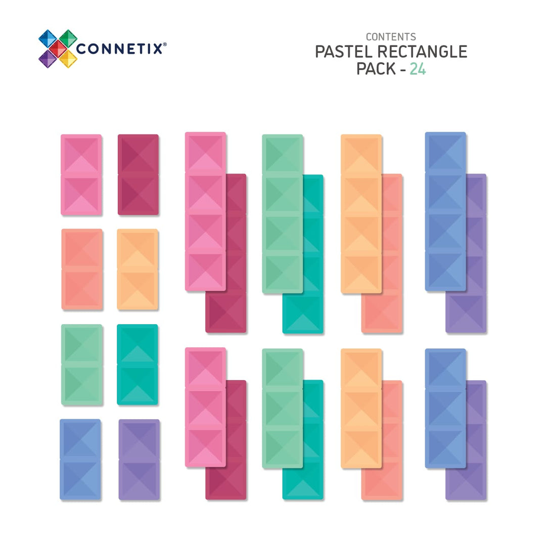 Connetix Tiles Pastel Rectangle Pack 24 pc