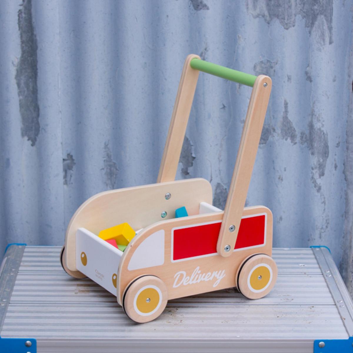 Classic World - Delivery Truck Baby Walker With Blocks by Classic World Toys - Learning Bugs UK
