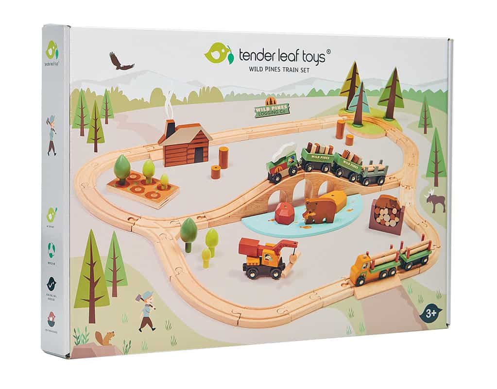 Tender Leaf Wild Pines Wooden Train Set by Tenderleaf Toys - Learning Bugs UK
