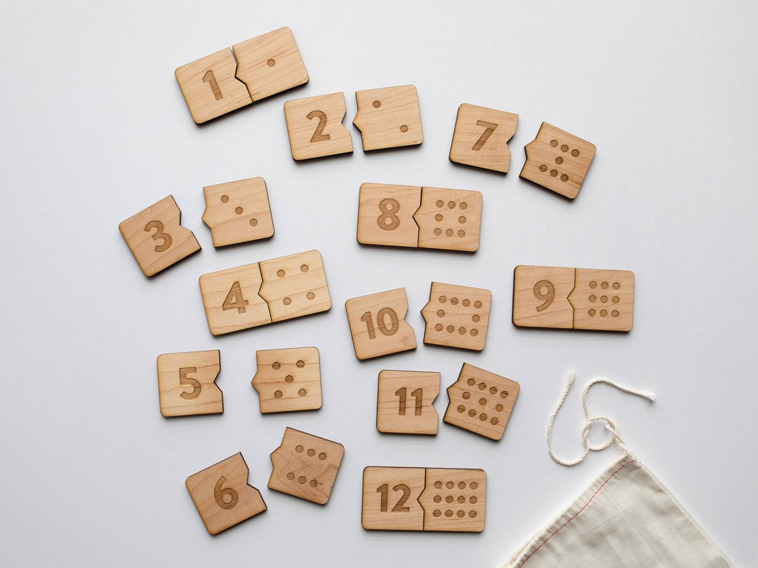 Wooden Number Match - Domino Style Puzzle