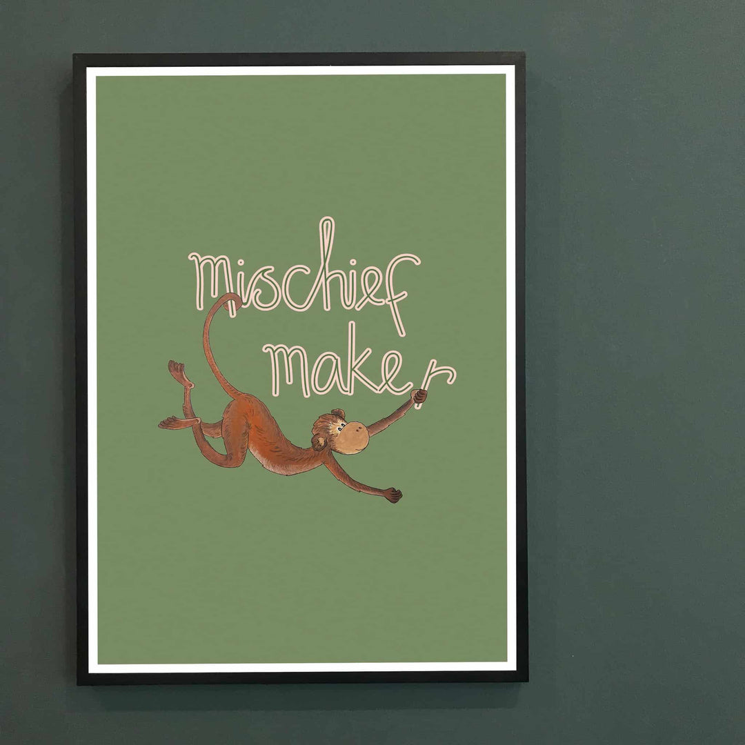 Mischief Maker Cheeky Monkey Print