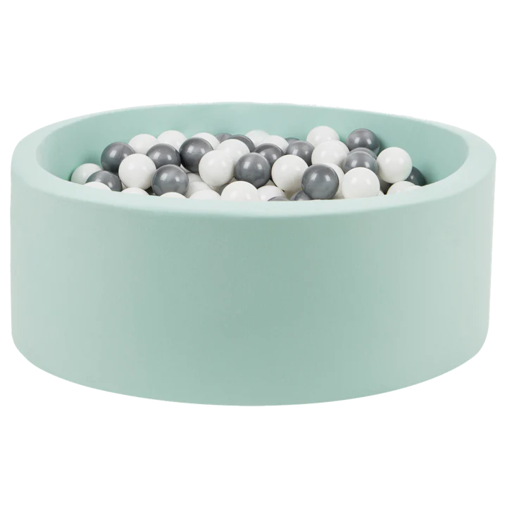 Larisa and Pumpkin Mint Ball Pit - Silver/White Balls