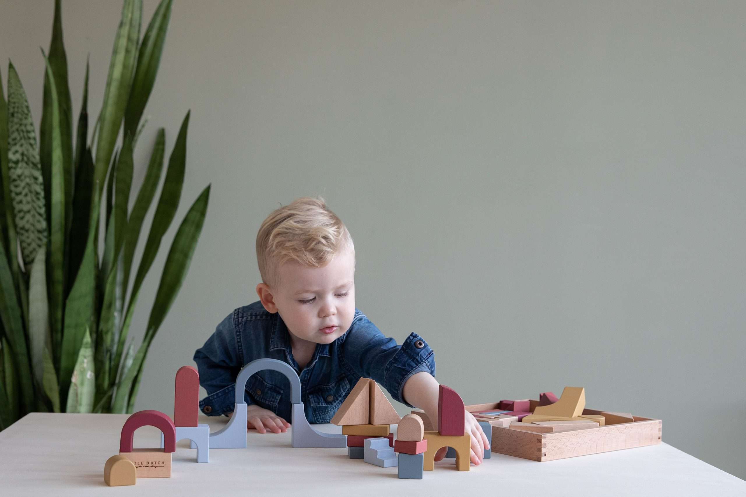 Little Dutch Wooden Building Blocks - Pure & Natural - Set of 47 by Little Dutch - Learning Bugs UK