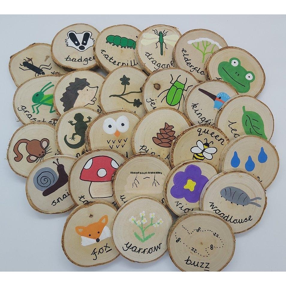 Green Earth Learning Nature Alphabet Wooden Discs by Green Earth Learning - Learning Bugs UK