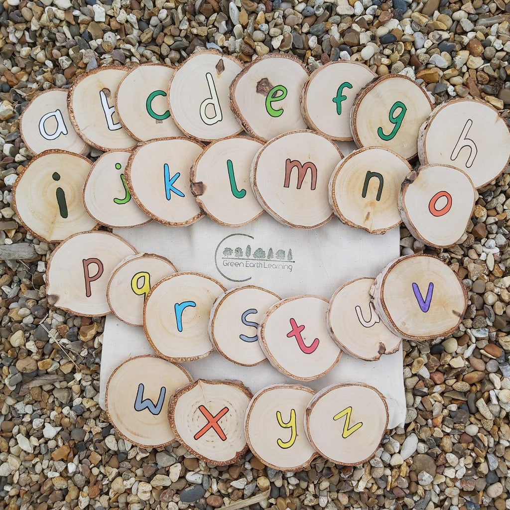 Green Earth Learning Nature Alphabet Wooden Discs by Green Earth Learning - Learning Bugs UK