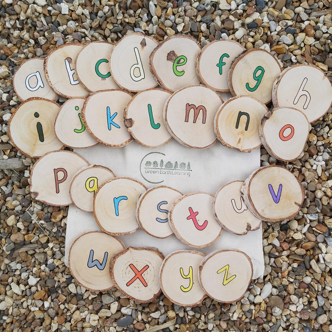 Green Earth Learning Nature Alphabet Wooden Discs