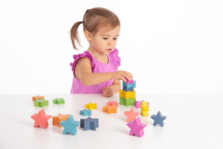 Tickit Rainbow Wooden Stars - Pk21