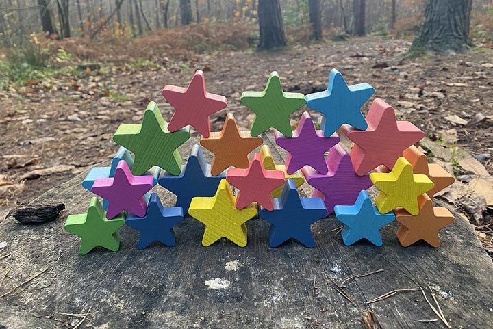 Tickit Rainbow Wooden Stars - Pk21