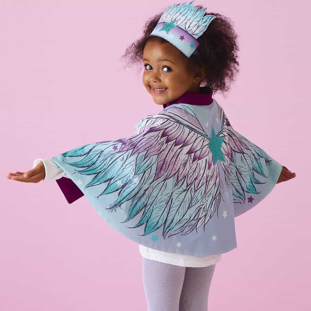 Kids Angel Wings Cape and Crown play set