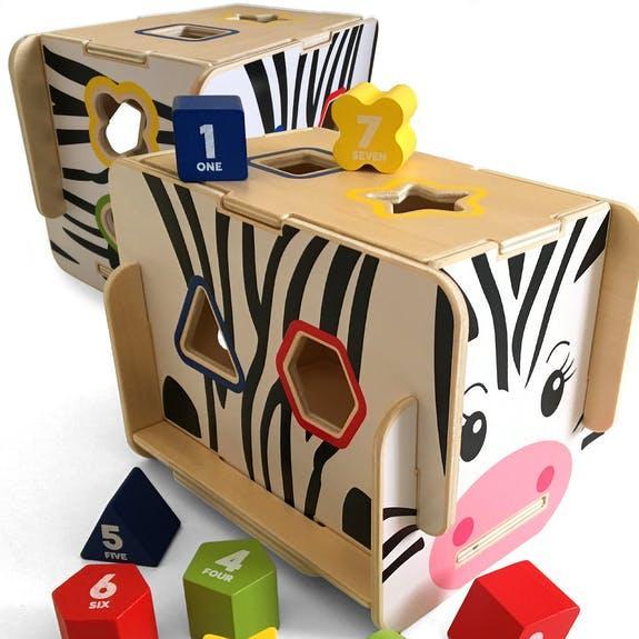 Bee Smart Wooden Zebra Shape Sorter