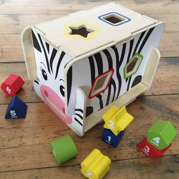 Bee Smart Wooden Zebra Shape Sorter