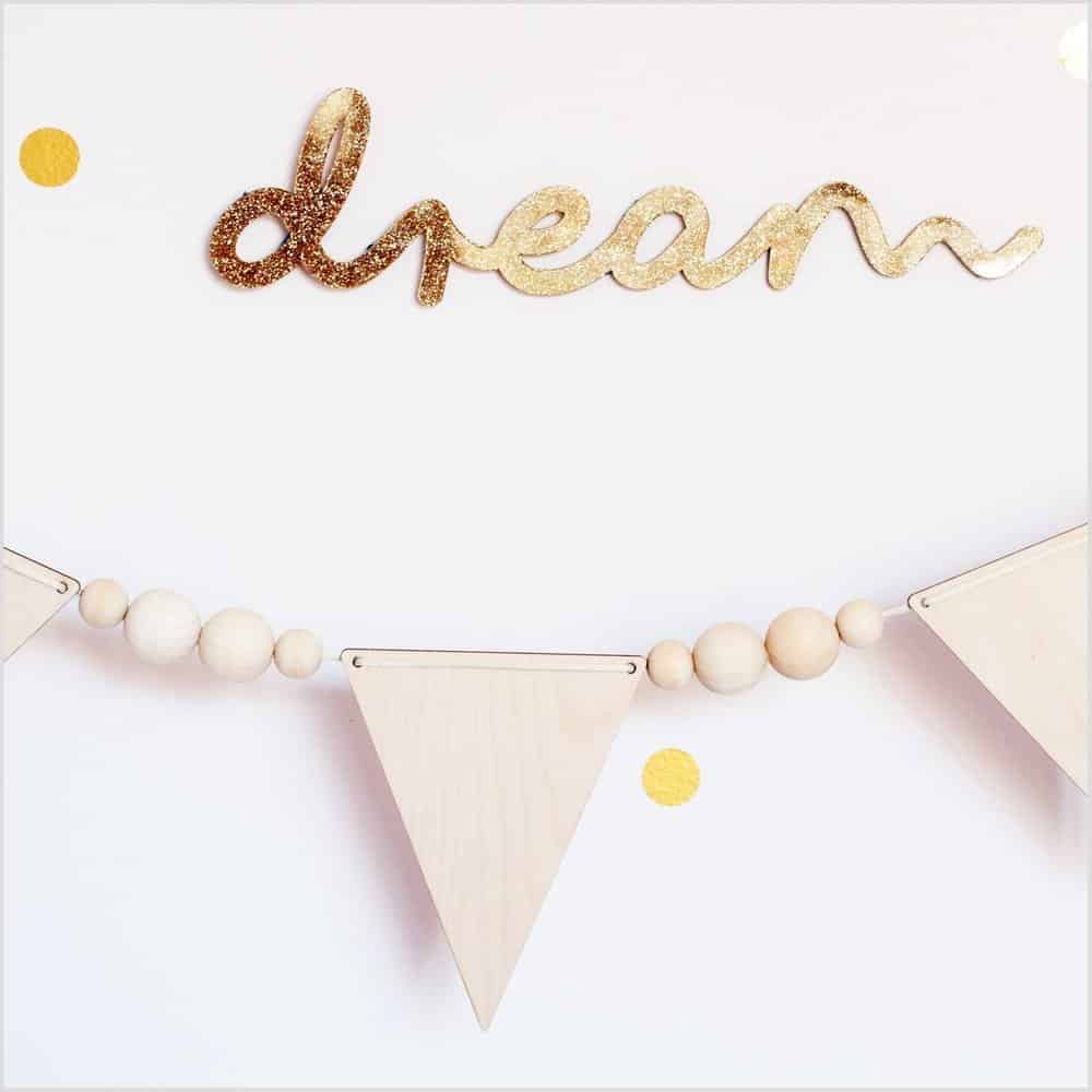 Lala Loves Decor Glitter Acrylic Dream Sign by - - Learning Bugs UK