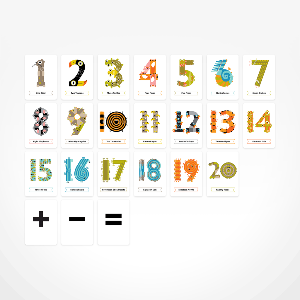 Animal Number Flashcards by The Jam Tart - Learning Bugs UK