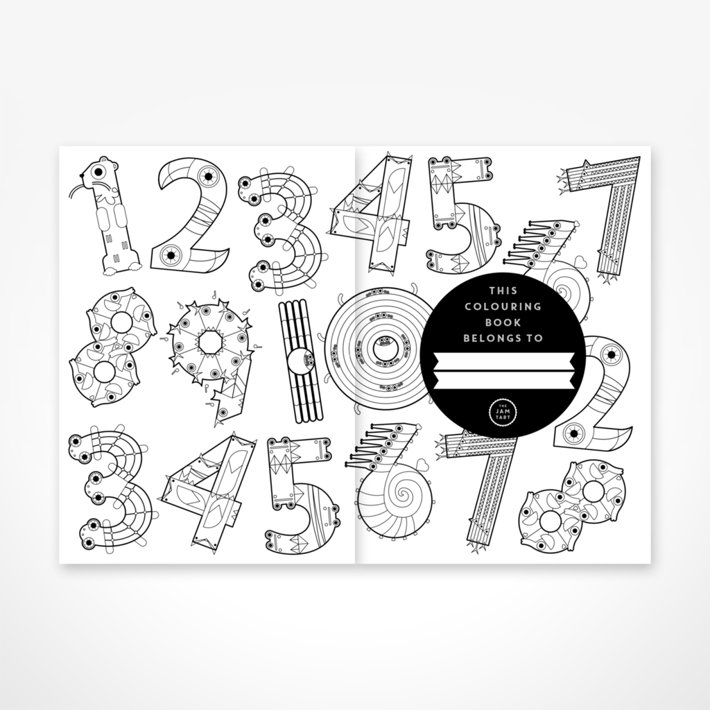 Animal Numbers Colouring Book by The Jam Tart - Learning Bugs UK