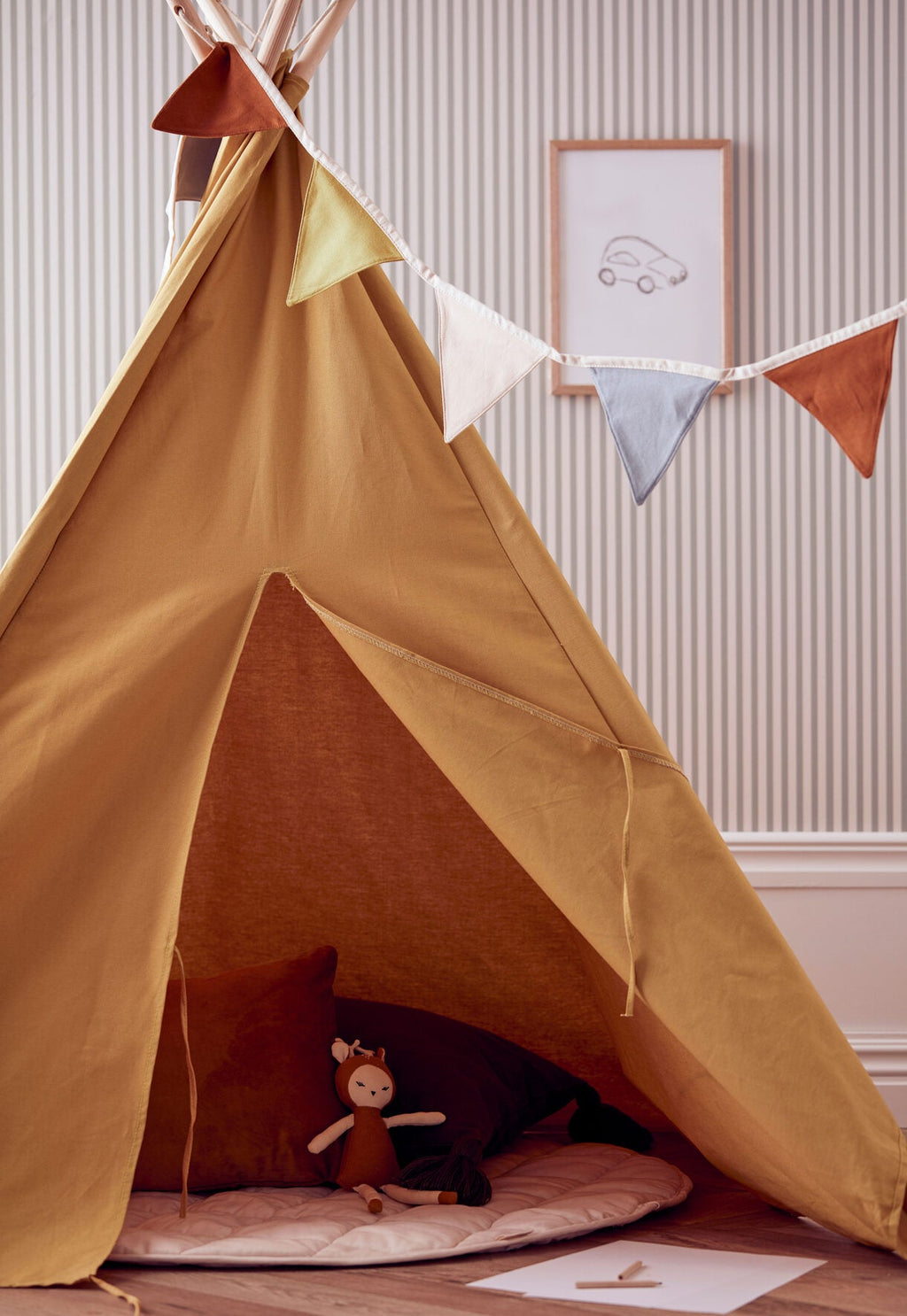 Buy Kids Concept Tipi Tent - Yellow | for kids by Learning Bugs UK
