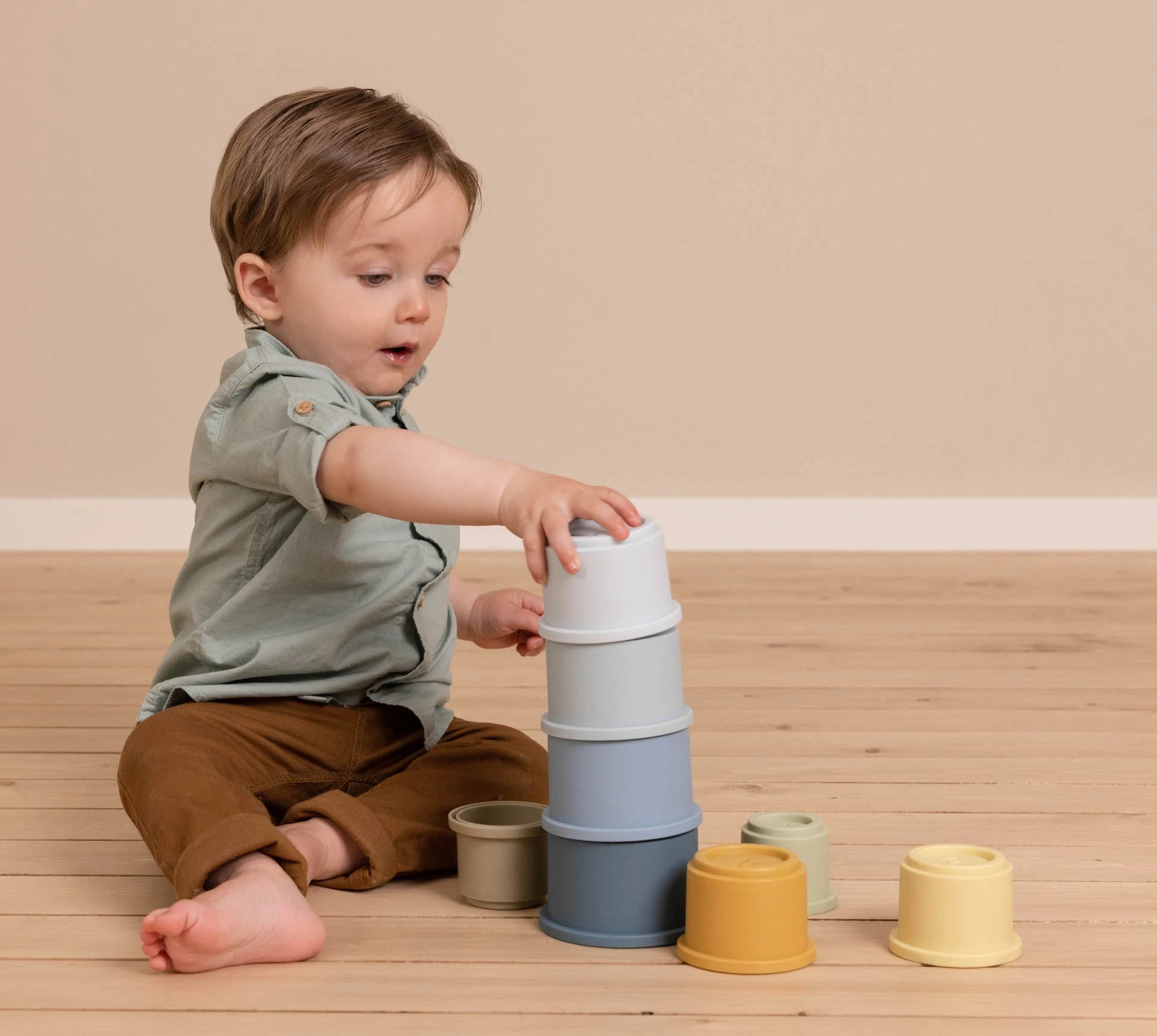Little Dutch Stacking Cups Blue by Learning Bugs - Learning Bugs UK