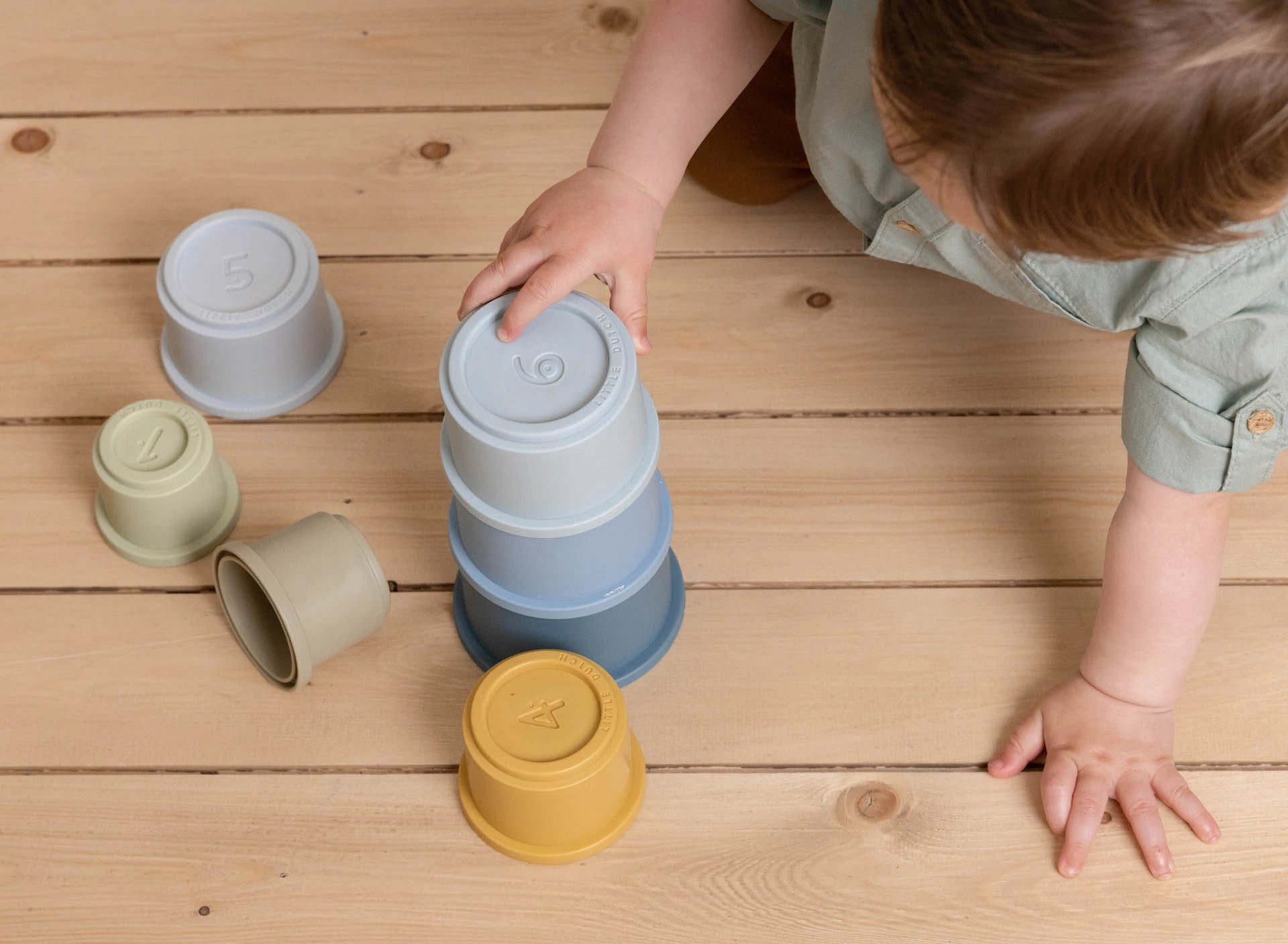 Little Dutch Stacking Cups Blue by Learning Bugs - Learning Bugs UK
