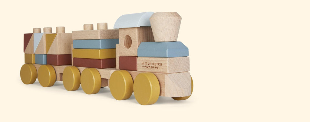 Little Dutch - Stacking Train Rainbow Pure & Nature by Little Dutch - Learning Bugs UK