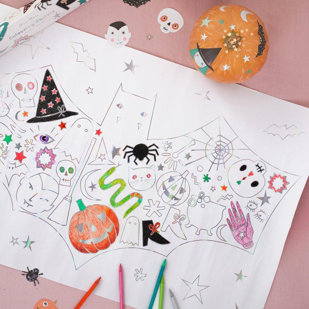 Buy Meri Meri Halloween Colouring Posters | for kids by Learning Bugs UK