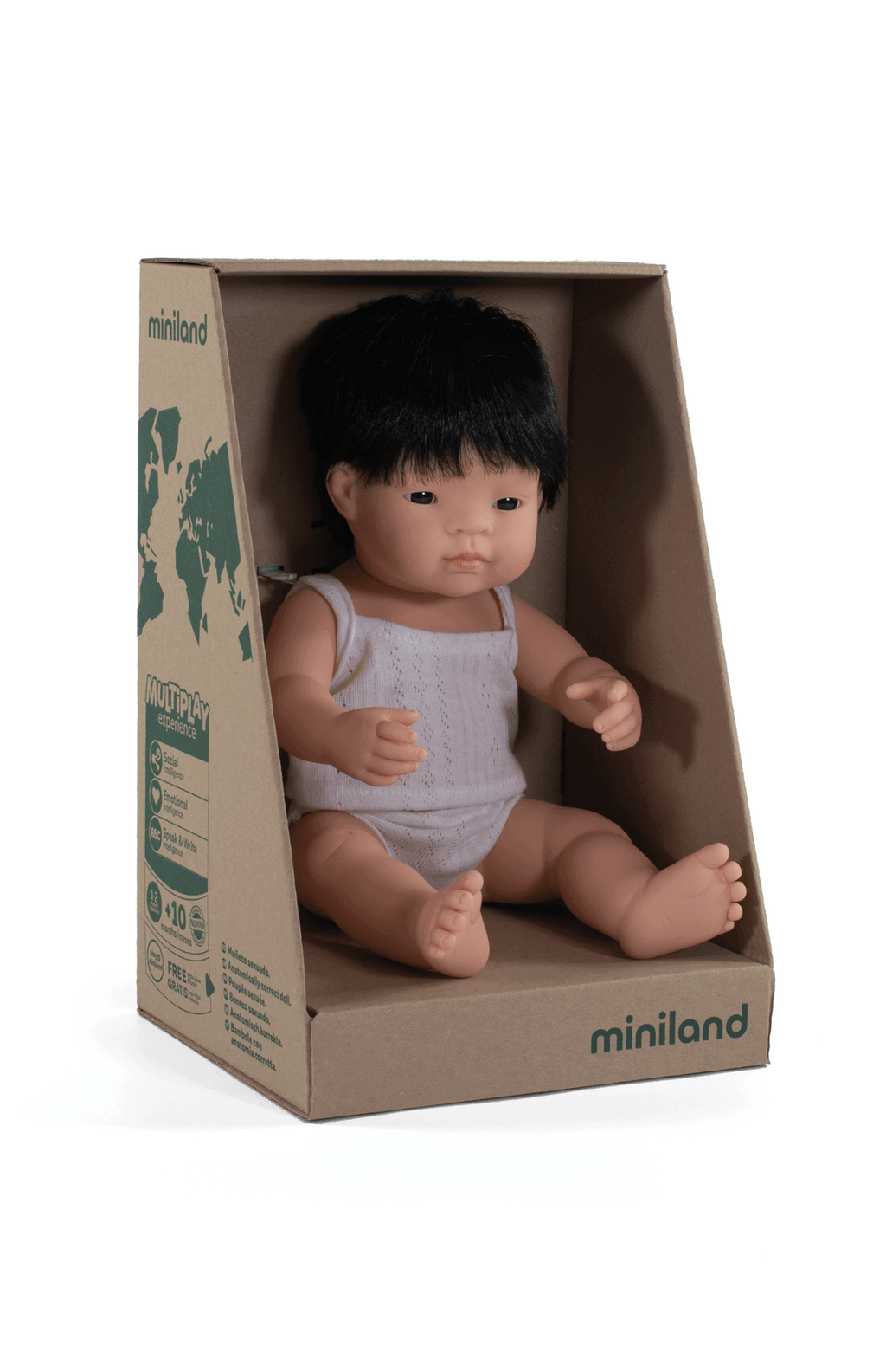 Miniland Toddler Doll 38cm - Asian Boy with Down Syndrome, Inclusive Educational Toy by Miniland - Learning Bugs UK