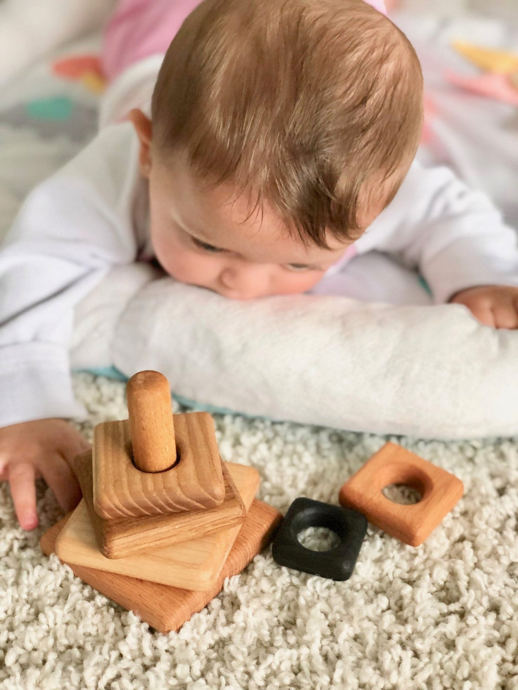 Buy Square Wooden Stacking Toy | for kids by Learning Bugs UK