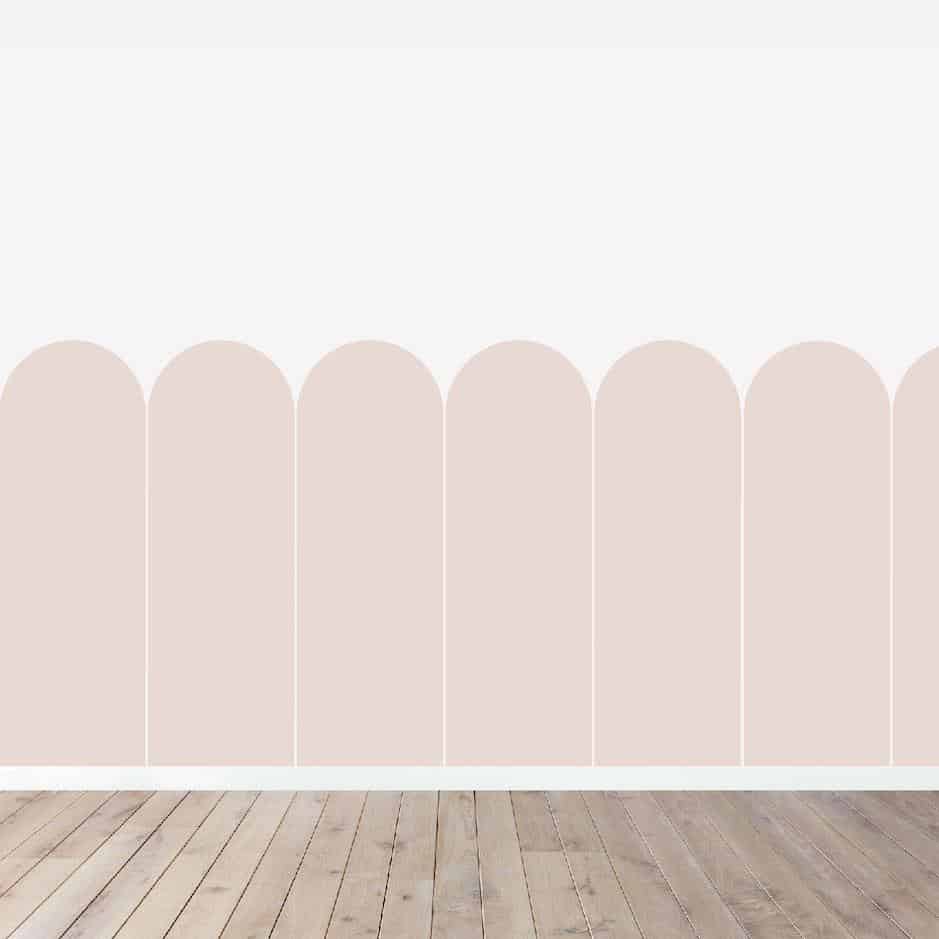 Scallop Panels Wallpaper - Pink