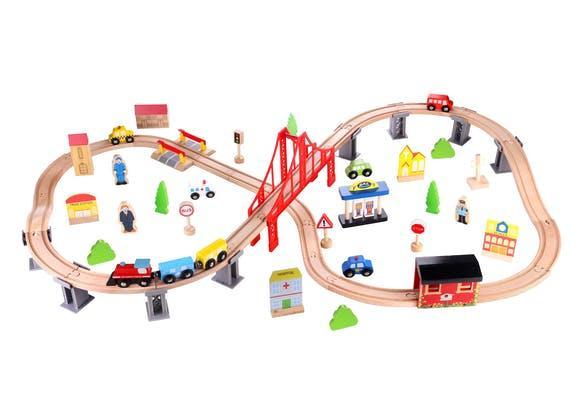 Tooky Toys Discovery Train Set 70pcs by Tooky Toys - Learning Bugs UK