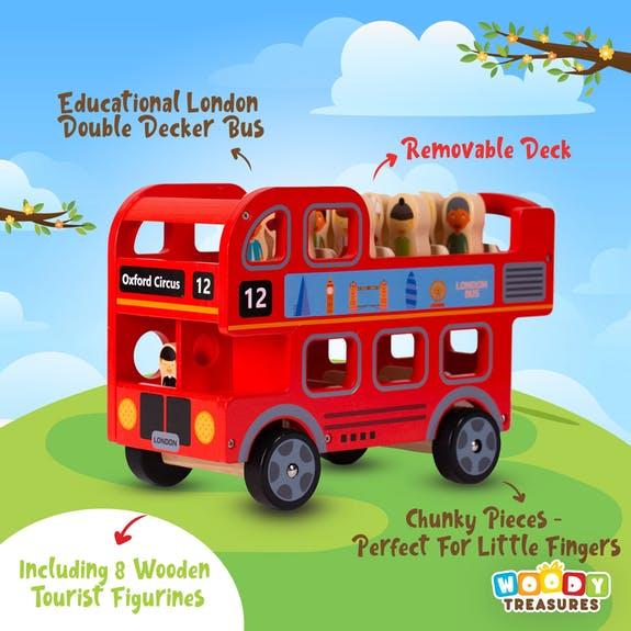 Woody Treasures Wooden London Bus