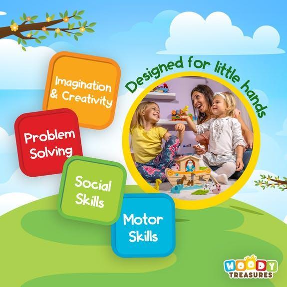 Woody Treasures Wooden Noahs Ark by Woody Treasures - Learning Bugs UK