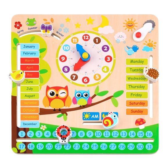 Woody Treasures Wooden Calender Clock by Woody Treasures - Learning Bugs UK
