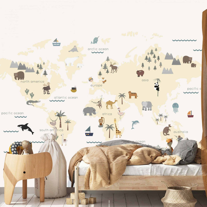 World Map Wallpaper Mural