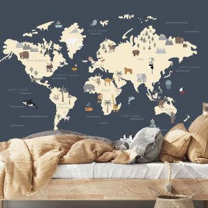 world map wallpaper mural